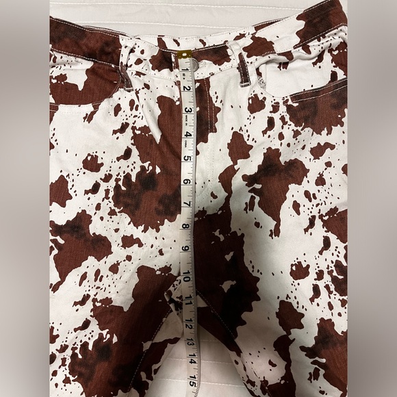 Saints and Hearts Cowprint Bell Bottom Jeans! - Picture 7 of 13